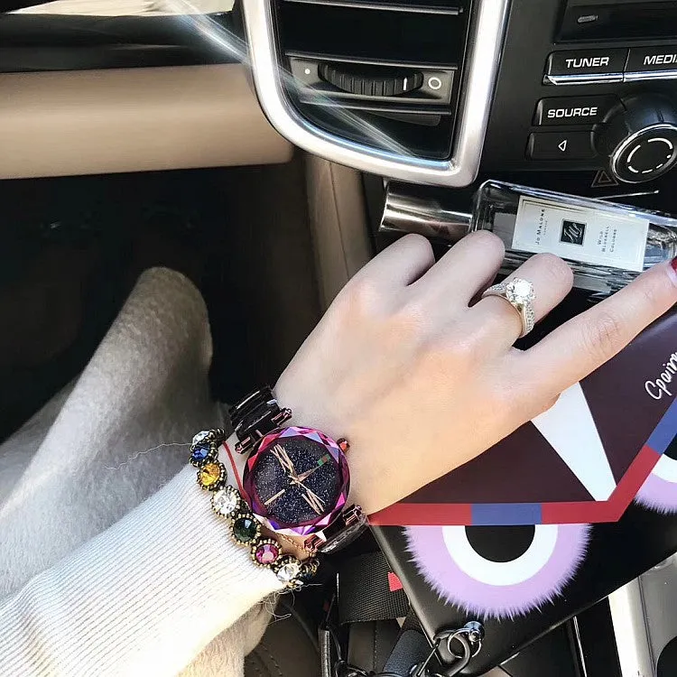 Women's Watch Roman Scale Starry surface Stainless Steel Strap elegant watch