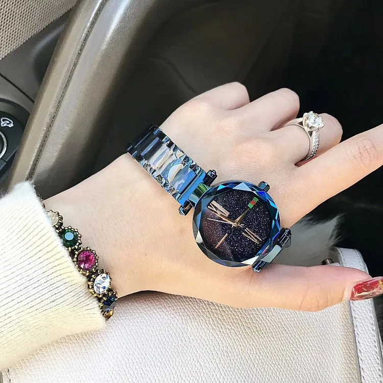 Women's Watch Roman Scale Starry surface Stainless Steel Strap elegant watch