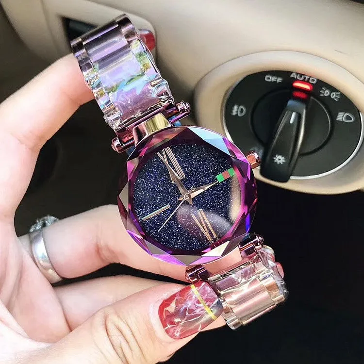 Women's Watch Roman Scale Starry surface Stainless Steel Strap elegant watch