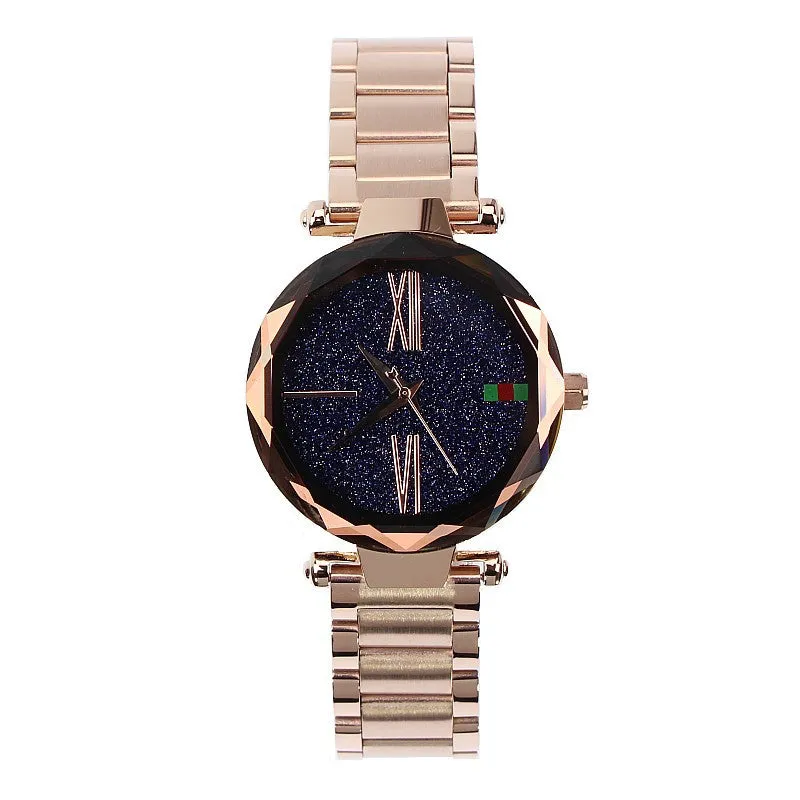 Women's Watch Roman Scale Starry surface Stainless Steel Strap elegant watch