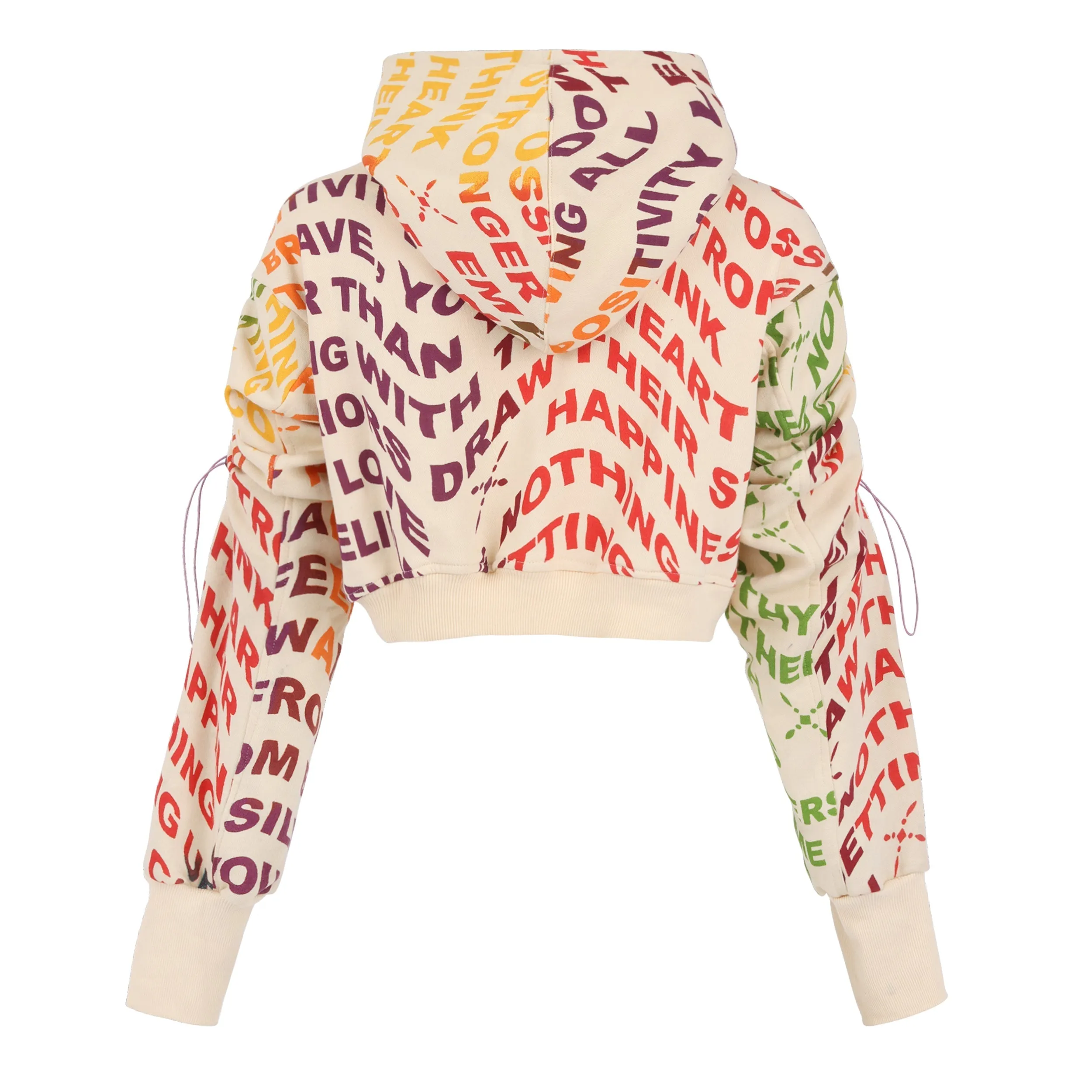 Women's Wisdom Cropped Hoodie in Beige