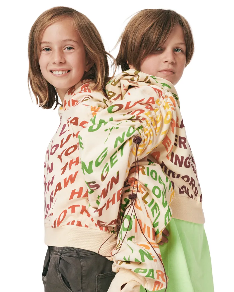Women's Wisdom Cropped Hoodie in Beige