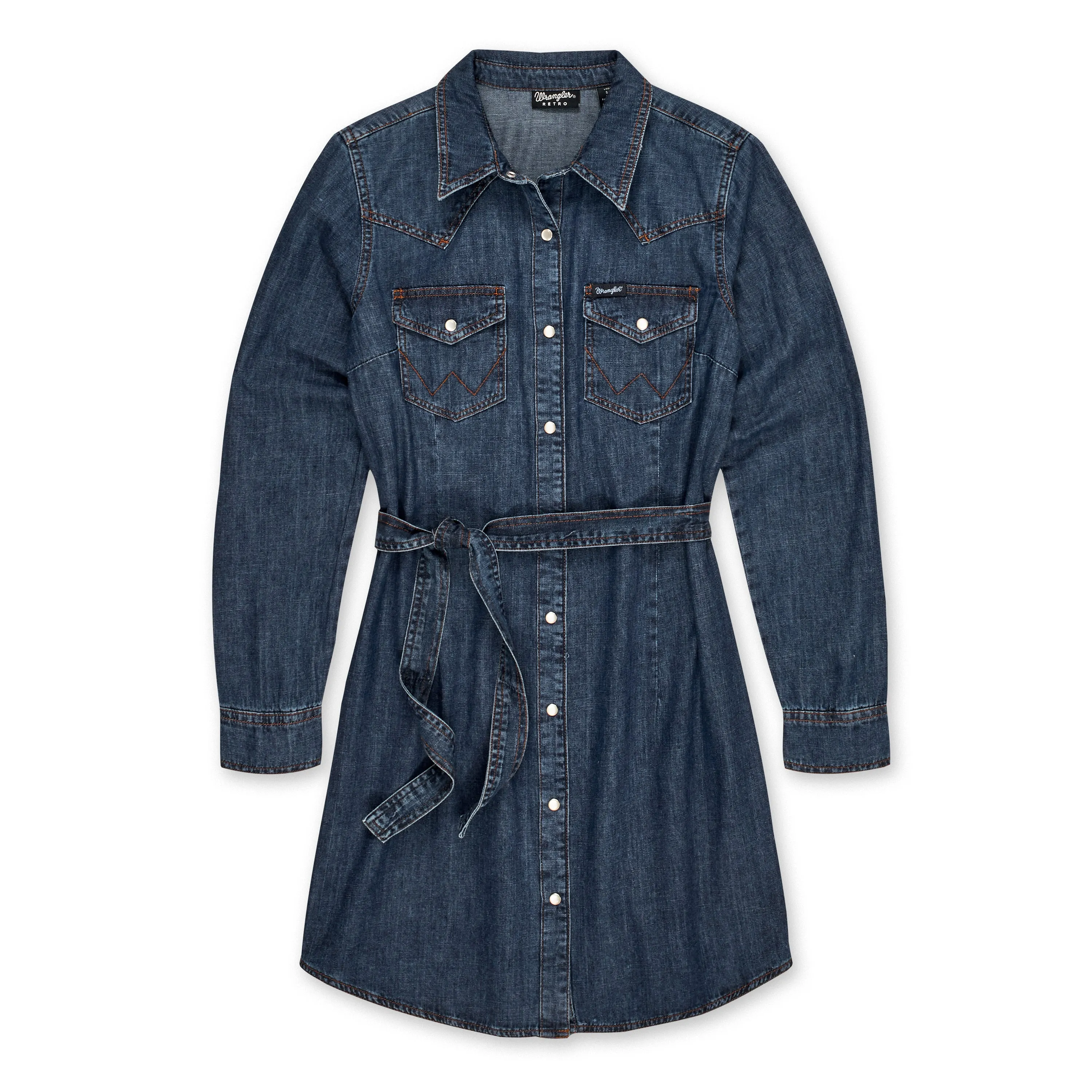 Wrangler Women's Retro Long Sleeve Western Denim Shirt Dress