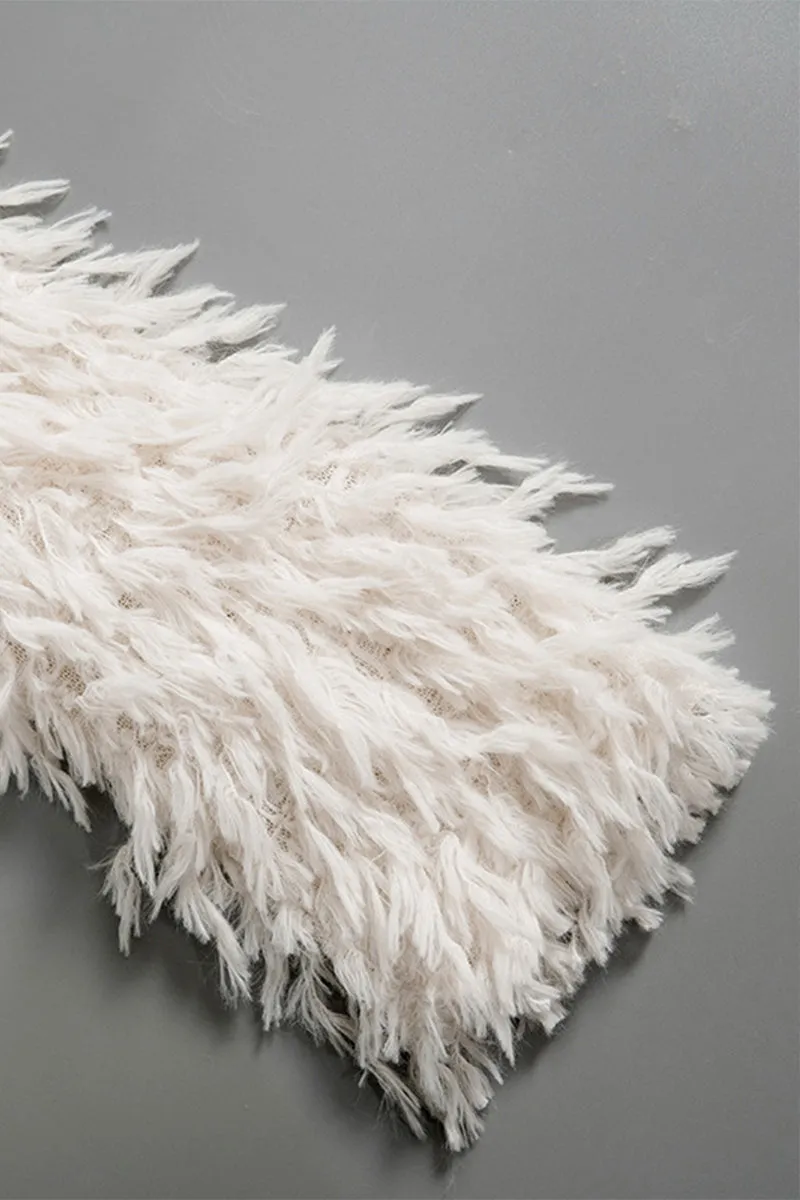 WS3322 Furry Knitted Crop Top