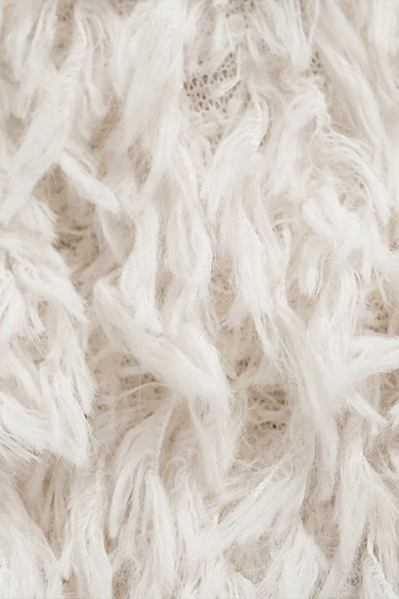 WS3322 Furry Knitted Crop Top