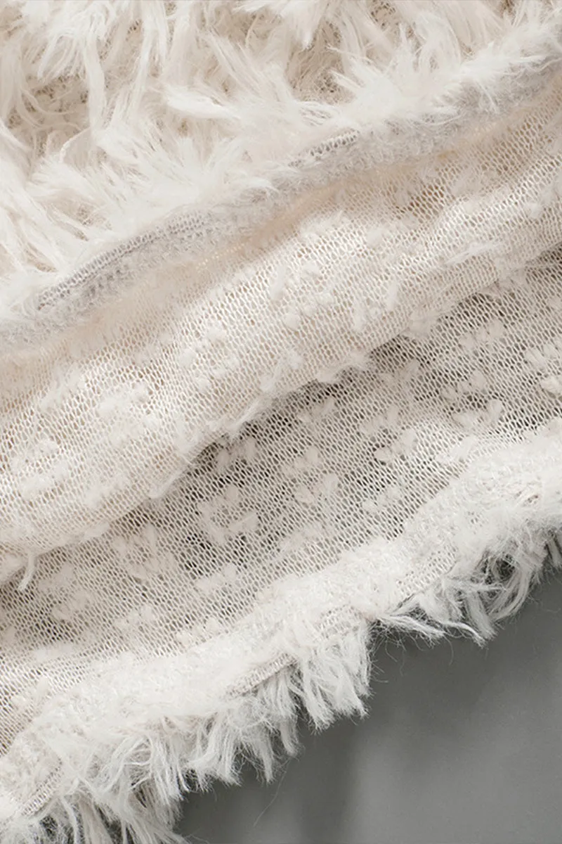 WS3322 Furry Knitted Crop Top