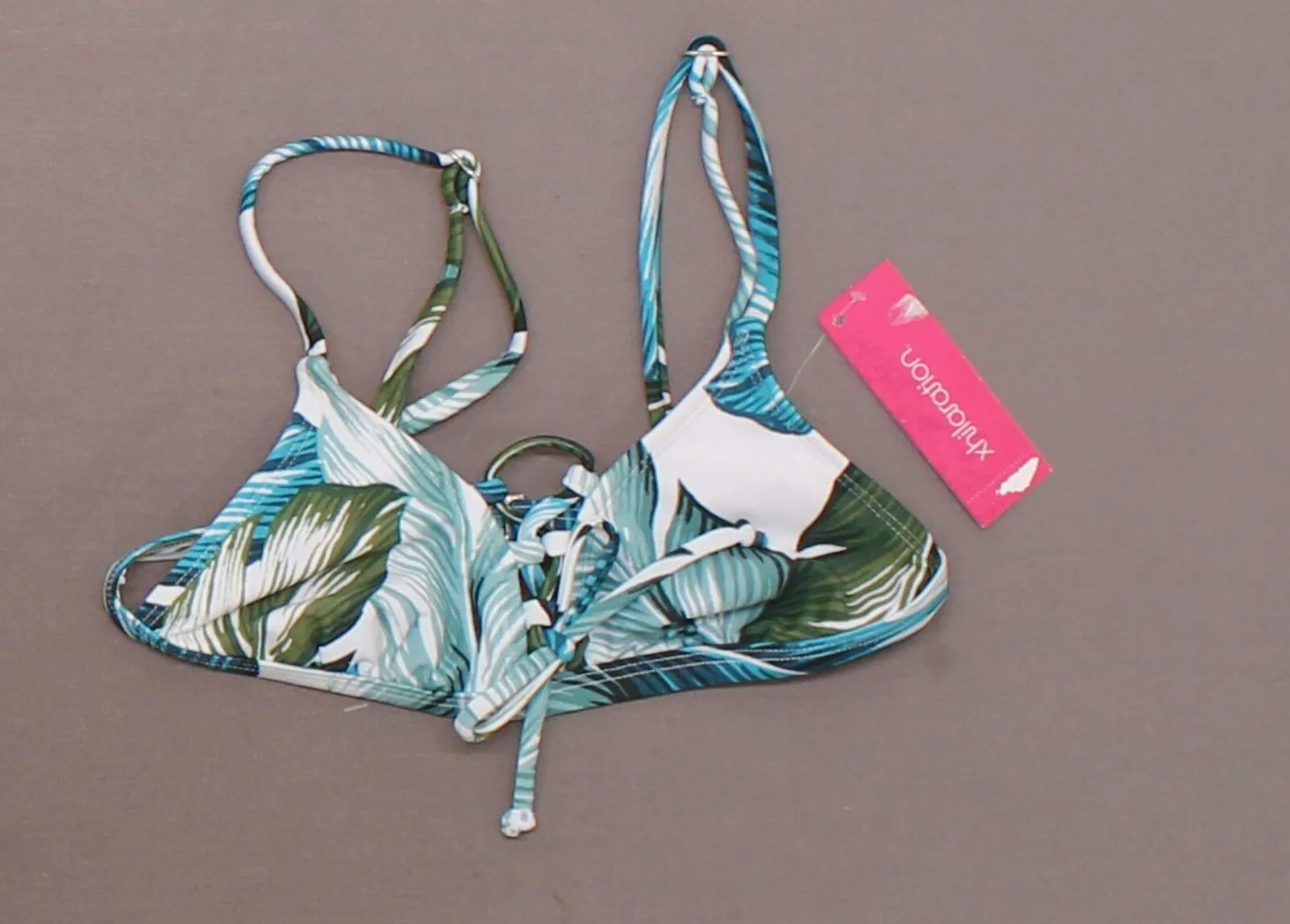 Xhilaration Women's Lace-Up Front Triangle Bikini Top