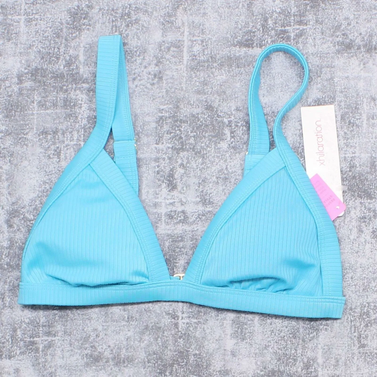 Xhilaration Women's Sustainably Made Ribbed Triangle Bikini Top