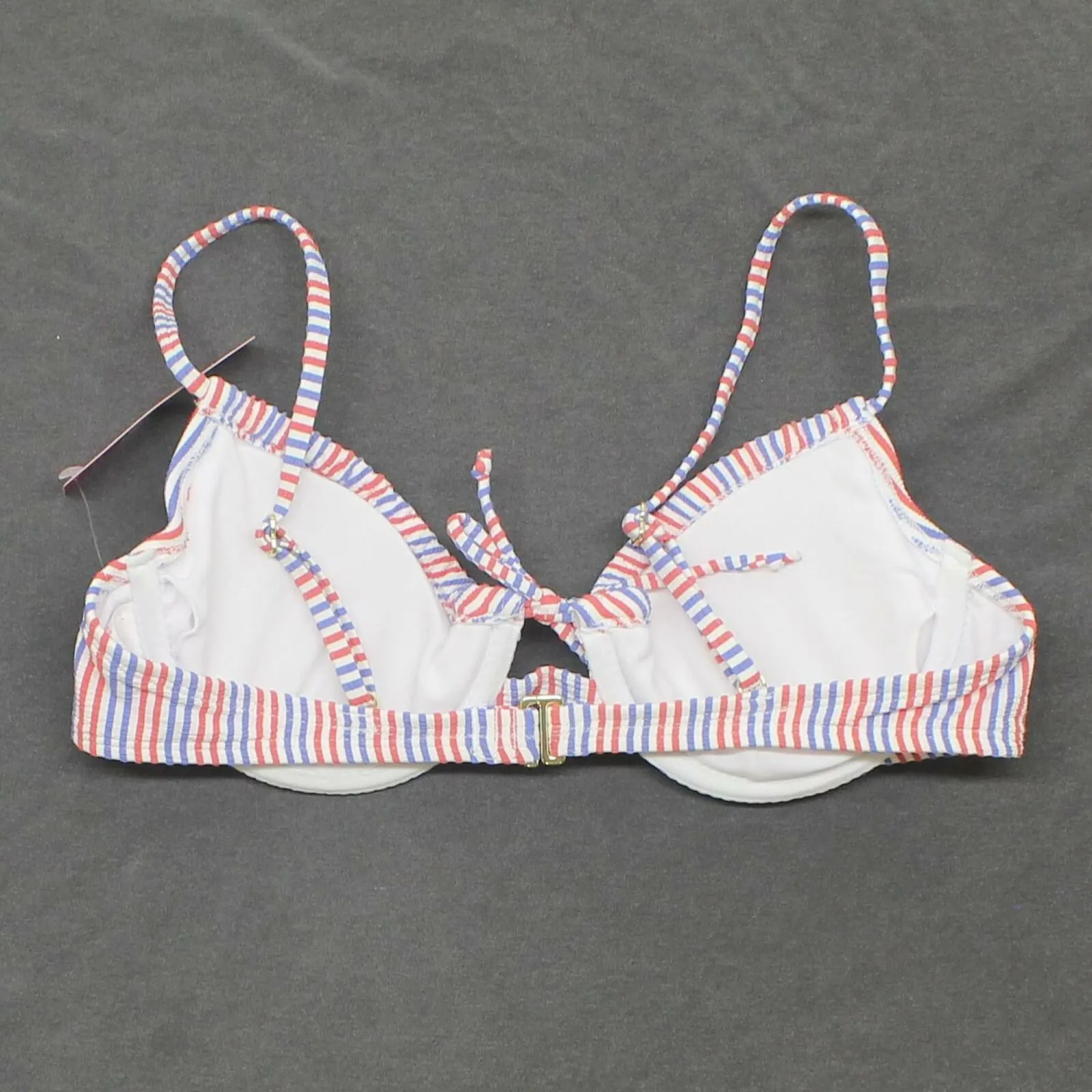 Xhilaration Women's Textured Striped Shirred Underwire Bikini Top