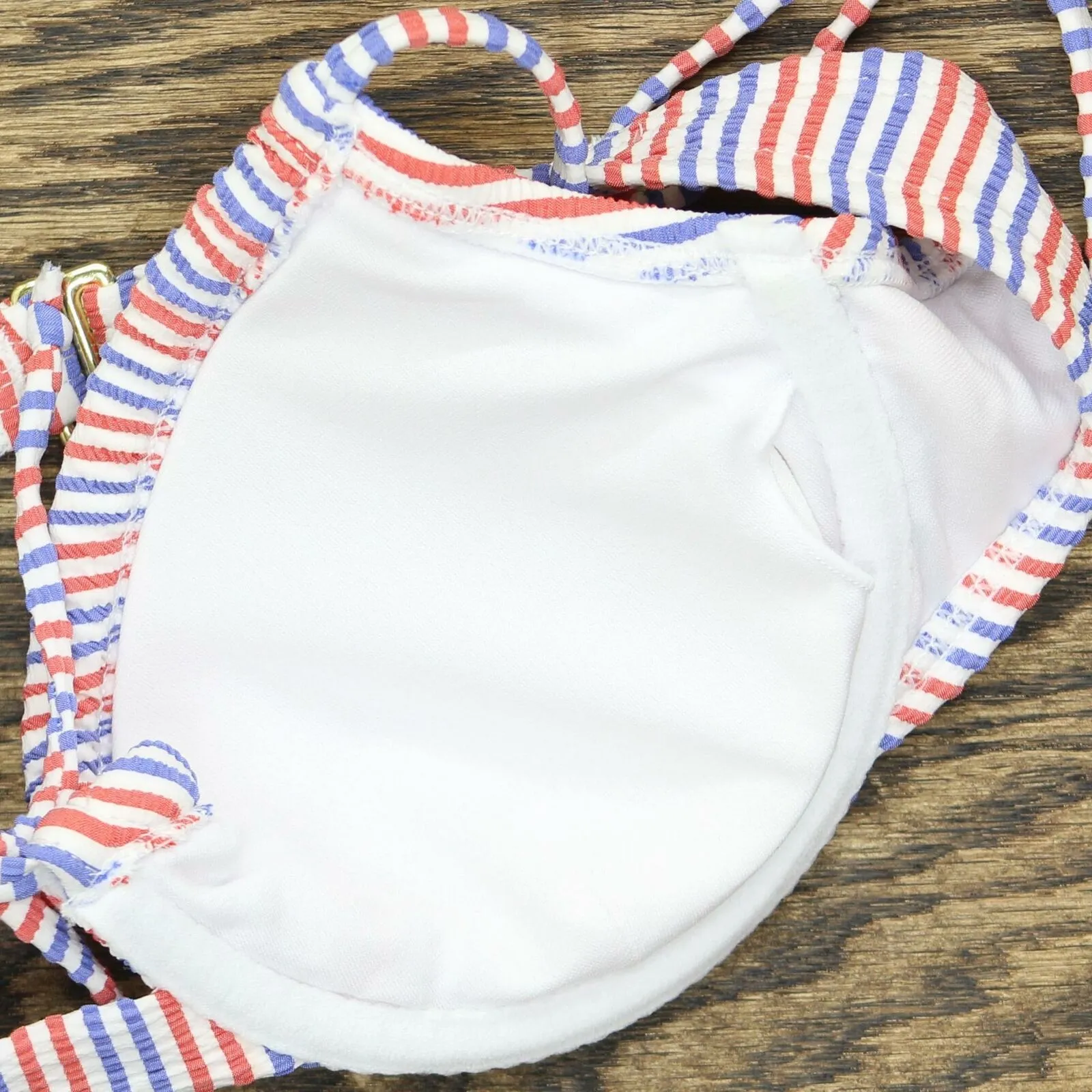 Xhilaration Women's Textured Striped Shirred Underwire Bikini Top