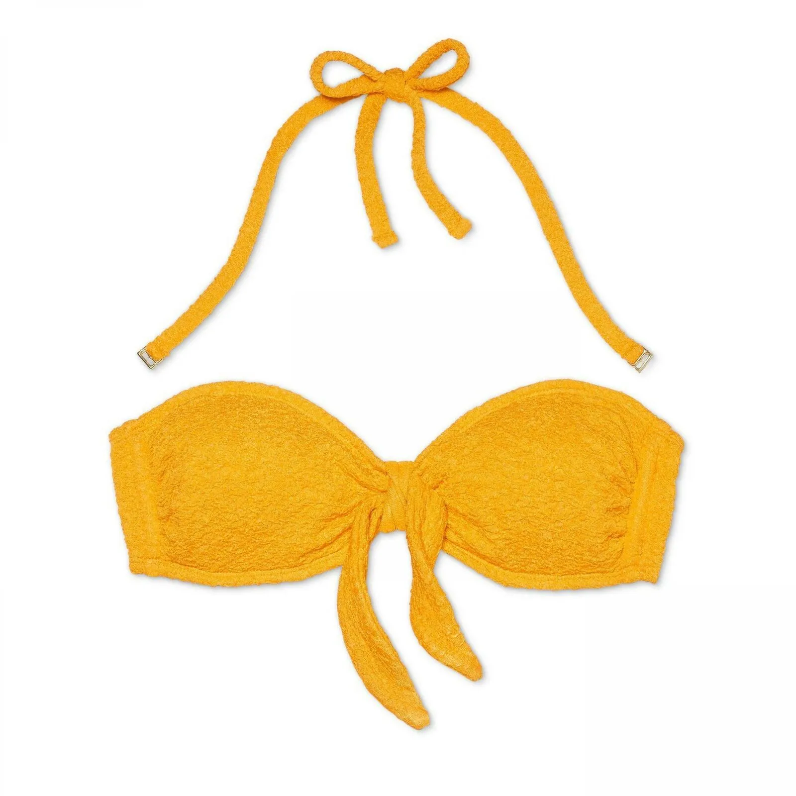 Xhilaration Women's Tie Front Textured Bandeau Bikini Top
