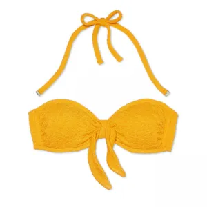 Xhilaration Women's Tie Front Textured Bandeau Bikini Top