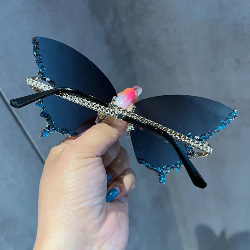 Y2K Vintage Rimless Oversized Women's Eyewear