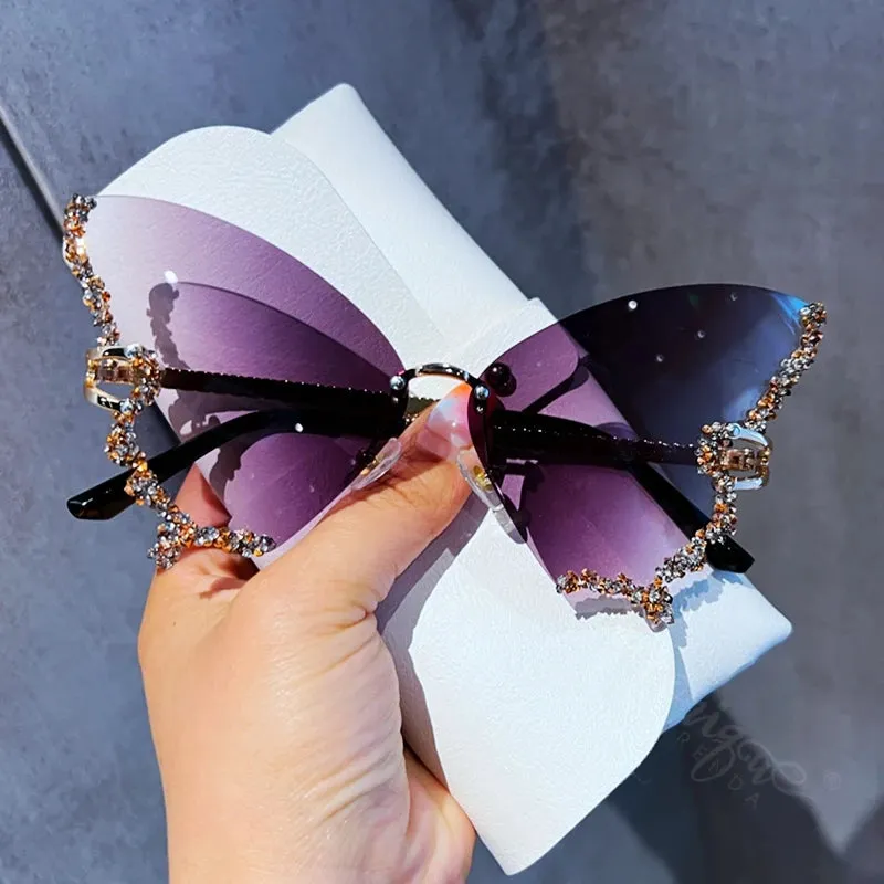Y2K Vintage Rimless Oversized Women's Eyewear
