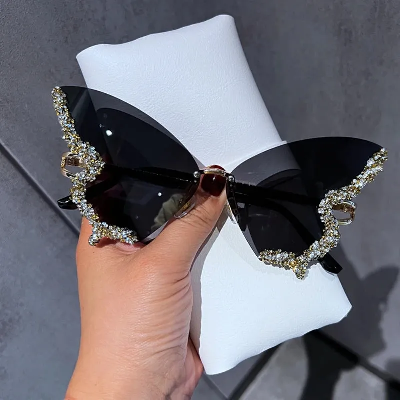 Y2K Vintage Rimless Oversized Women's Eyewear