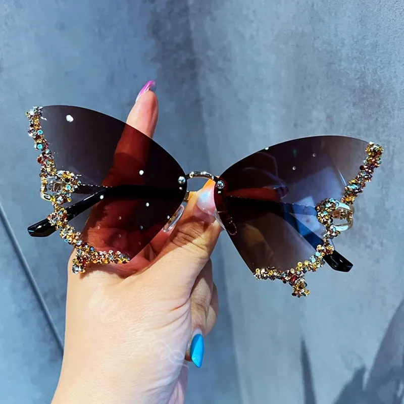 Y2K Vintage Rimless Oversized Women's Eyewear