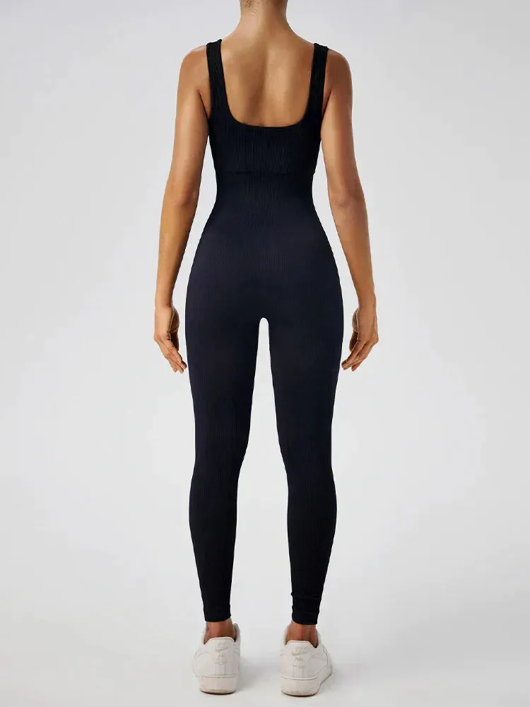 Yoga Bliss™ | Women's Stretchy Fitness Jumpsuit | Breathable Fabric, Form-Fitting Design & Maximum Flexibility