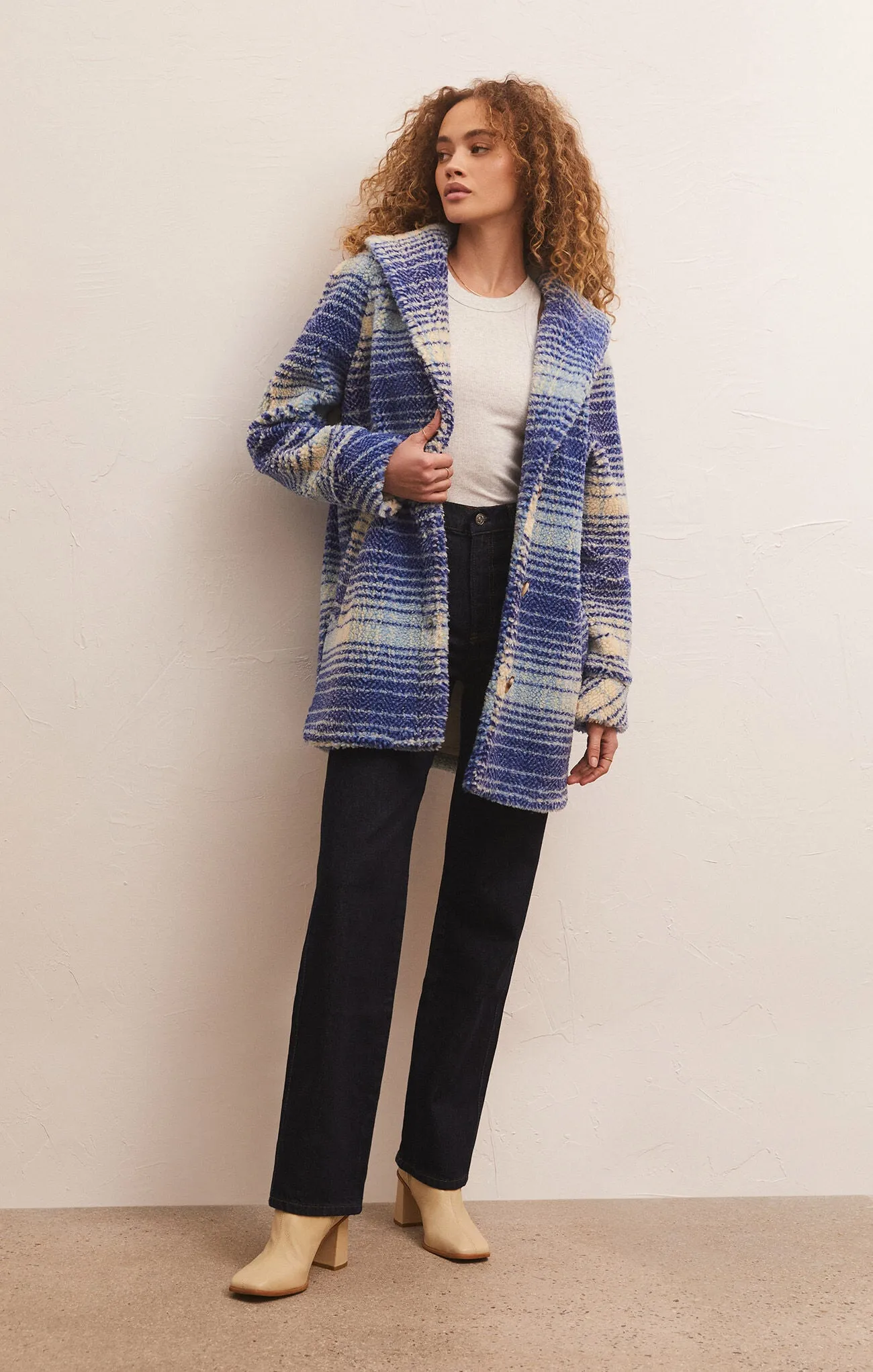 Z Supply Hastings Sherpa Plaid Coat