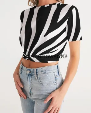 Zebra  Women's Twist-Front Cropped Tee